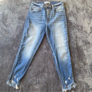 KanCan Sylvia High Rise Ankle Frayed Hem Skinny Jeans Size 30.